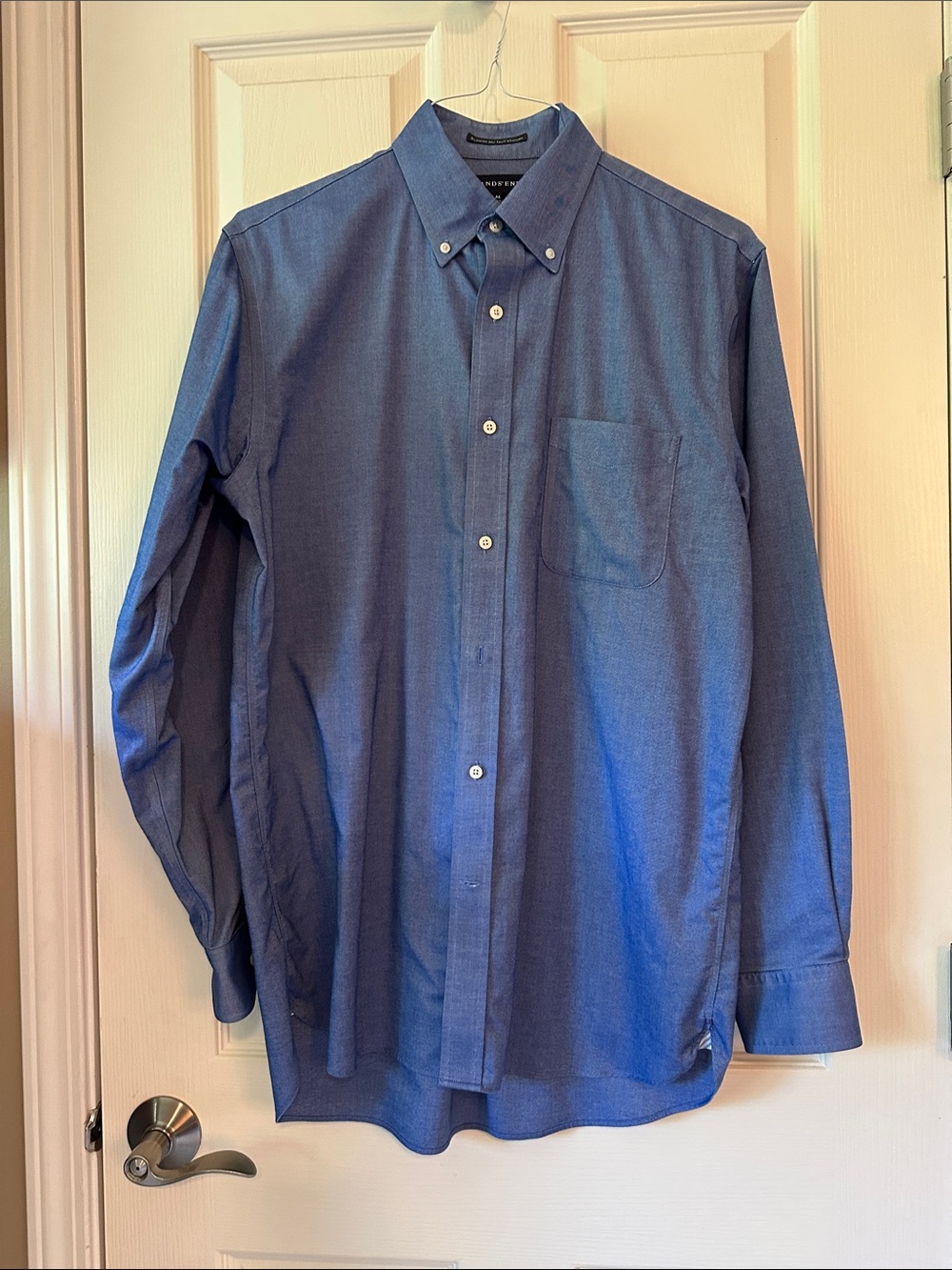 Lands' End Men's Blue Button-Down Oxford Shirt